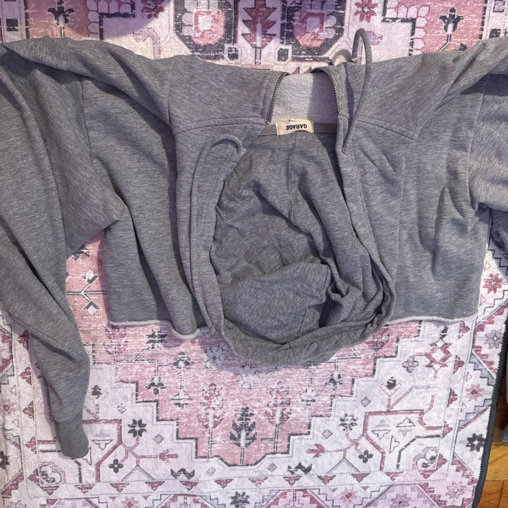 Garage Heather Gray Cropped Hoodie